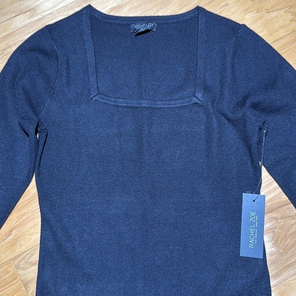 Rachel Zoe Knit Dress MIDI Square neck Sweater - Picture 3 of 7